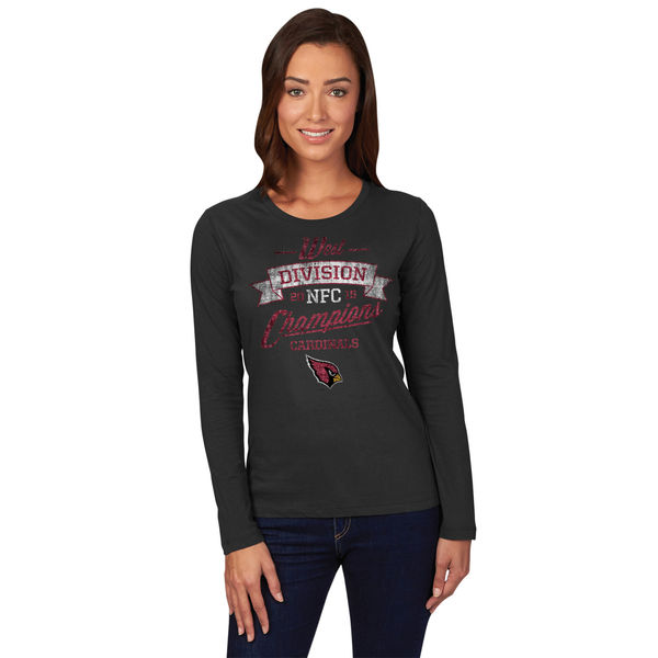 NFL Women's Arizona Cardinals Majestic Black 2015 NFC West Division Champions Long Sleeve T-Shirt